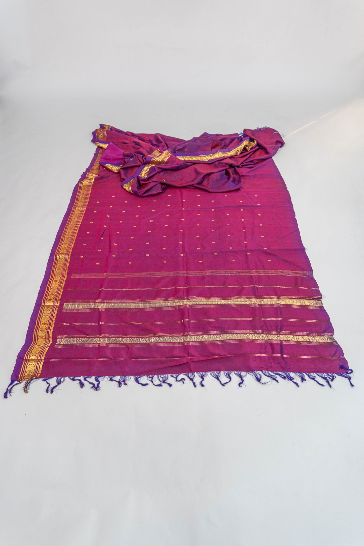 Janani - Purplish Pink Pure Silk Kanjeevaram Saree