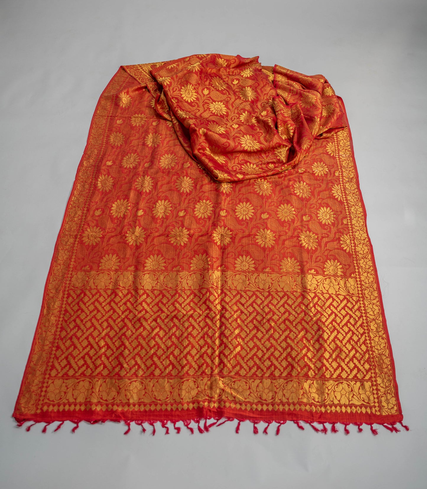 Kalyani - Red Jacquard Kanjeevaram Saree