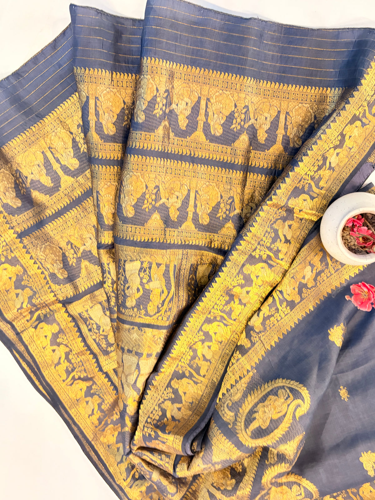 Meena~Swarnchari Saree Grey