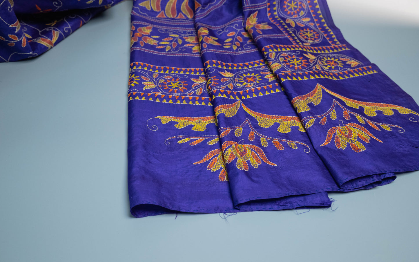 Tiasha - Pure Bangalore Silk Kantha Work Saree