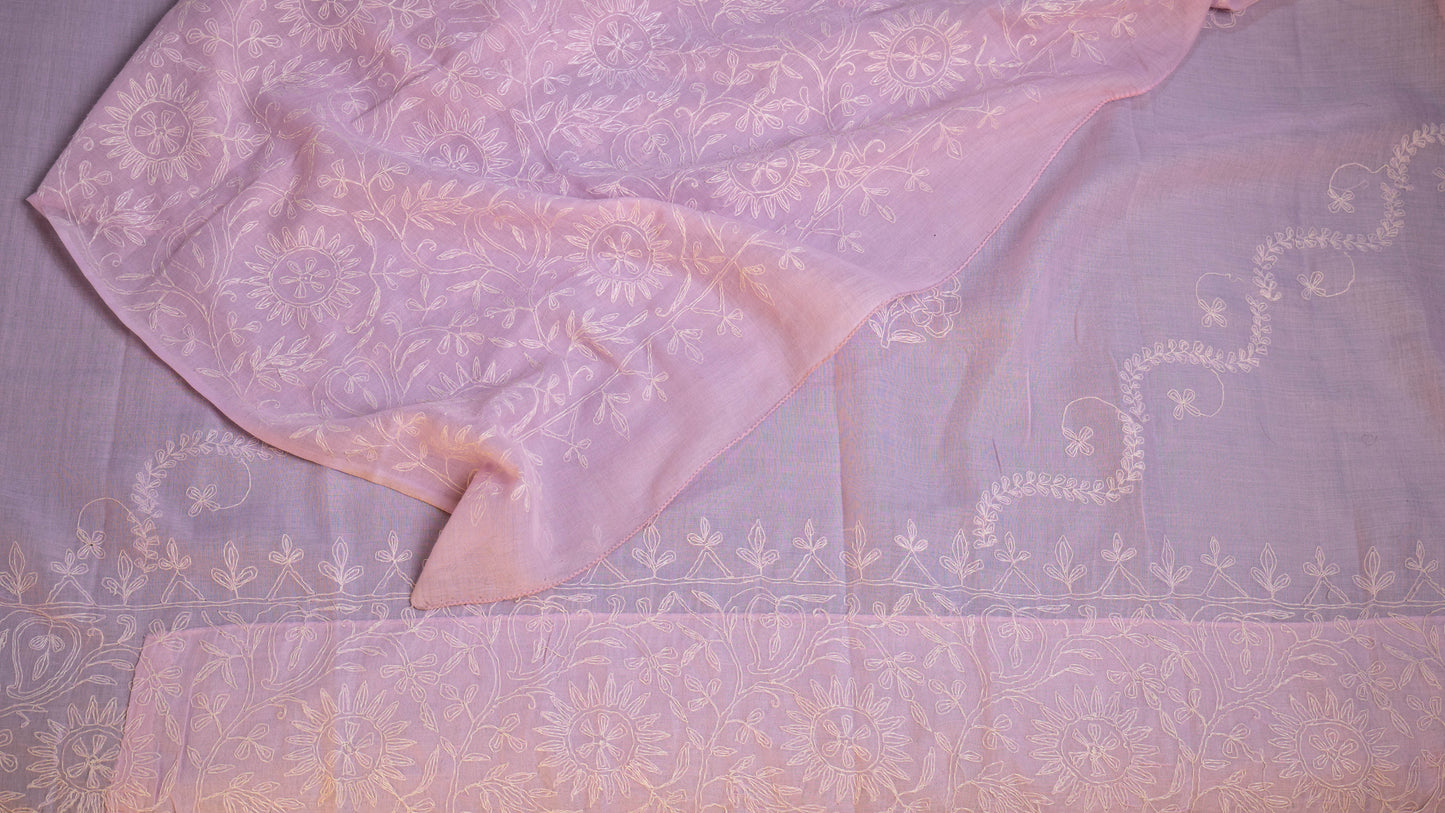 Haripriya - Tepchi Pure Cotton Lucknowi Chikankari Saree