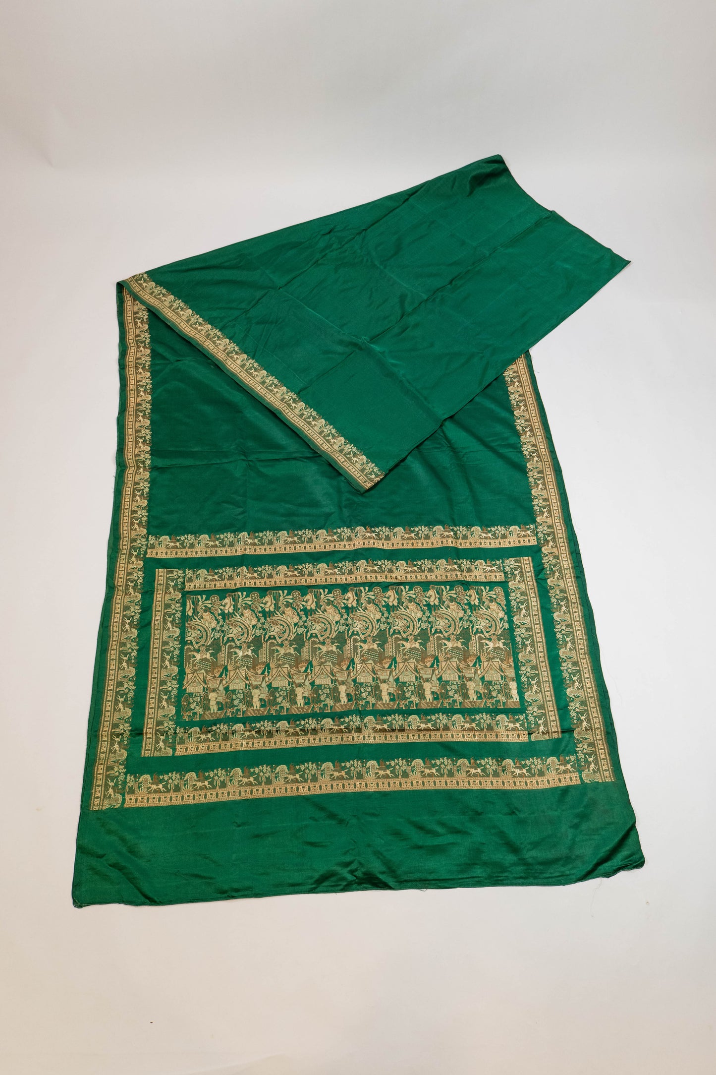Satya~ Valkalam Green Pure Silk Handloom Saree