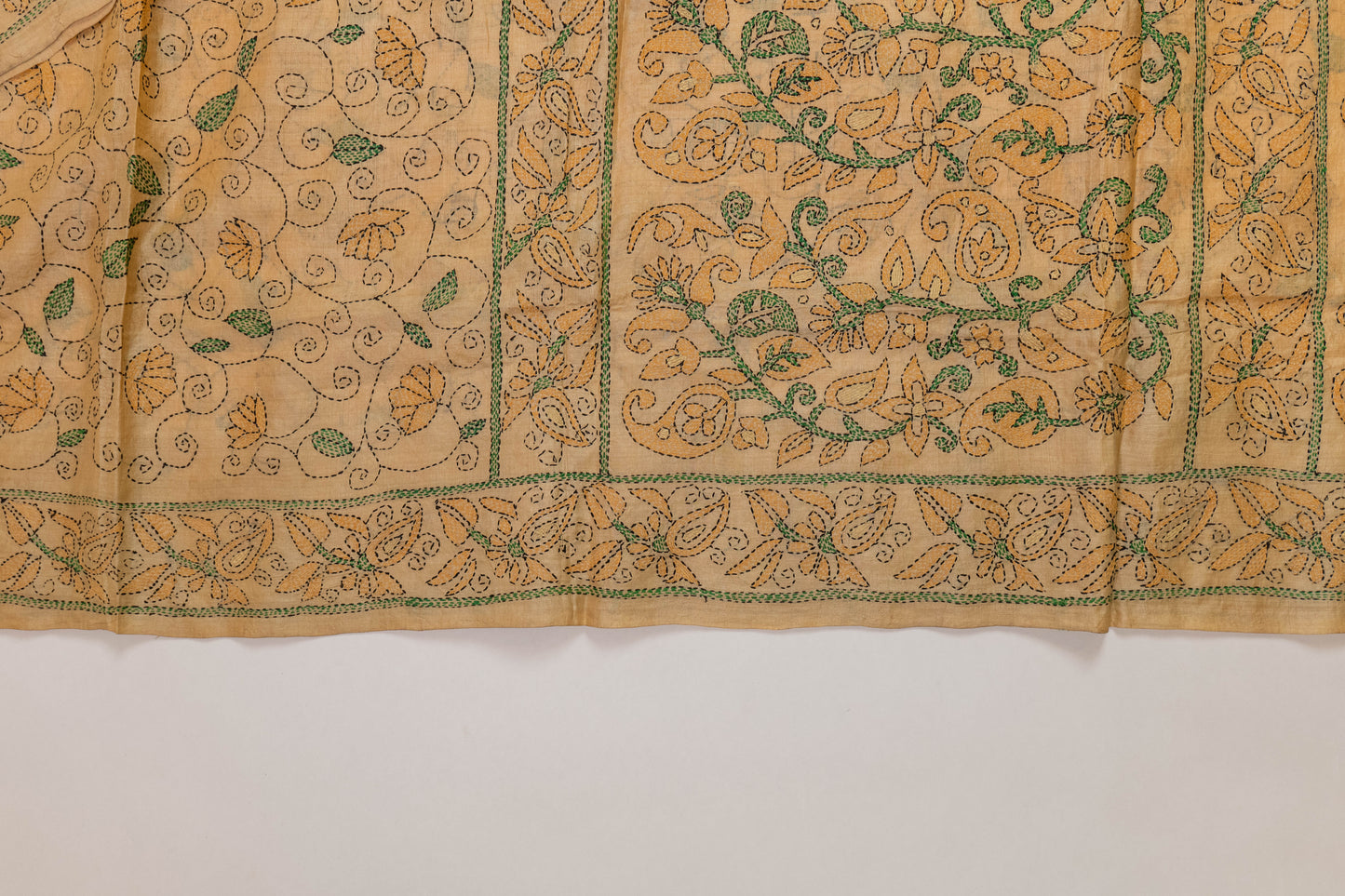 Amrapali~ Tussar Silk Kantha Saree from Bengal