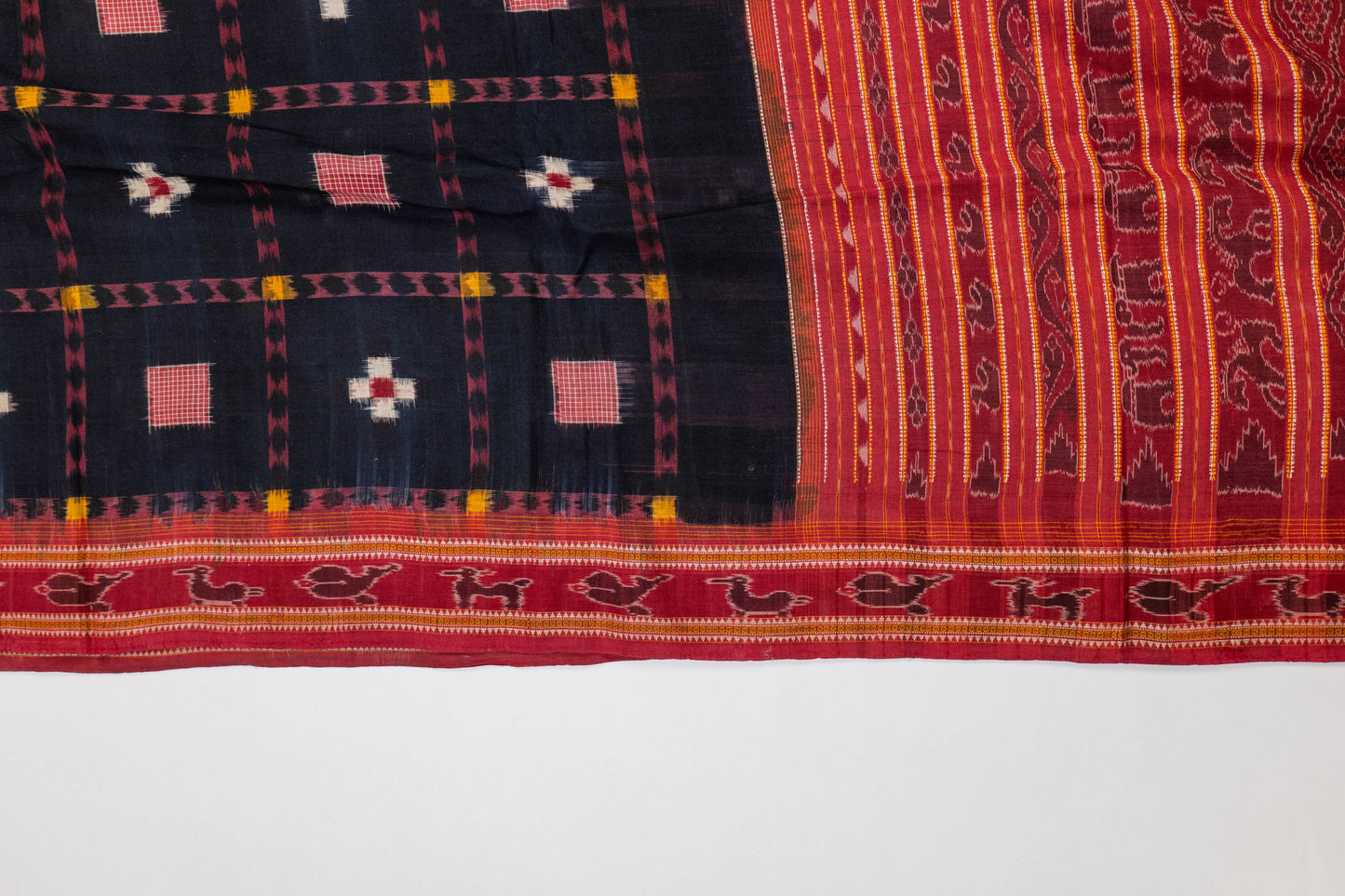 Aanchal~ Pure Cotton Pasapalli Double Ikkat Saree from Odisha