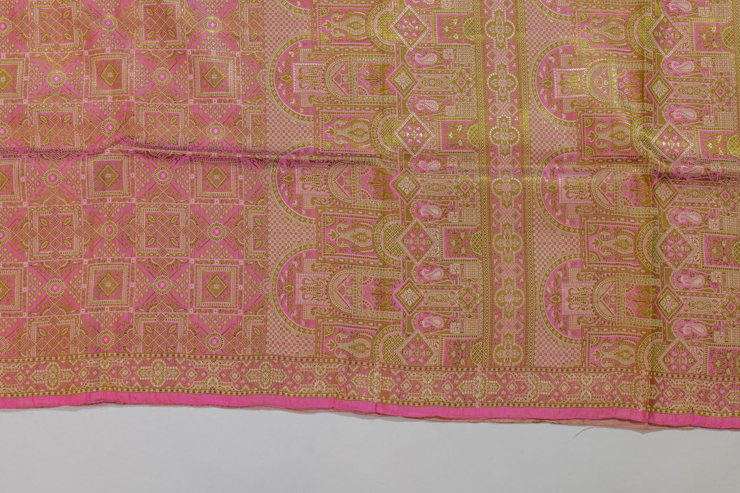 Apramey~Pink Resham Banarsee Saree
