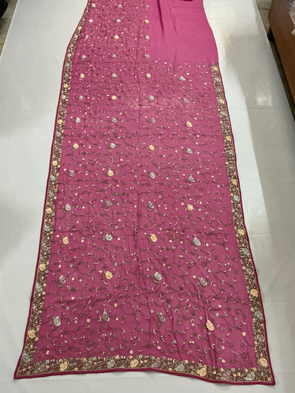 Sadabahaar ~ Hand embroidered Parsi Gara pure Georgette Saree