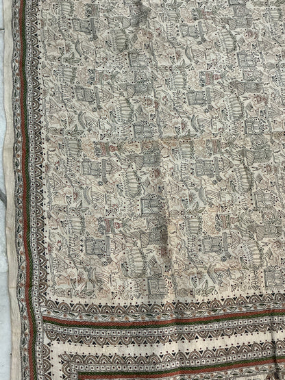 Mudra ~ Warli katha hand embroidered pure Tussar silk saree