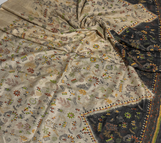 Aparna - Warli Kantha Saree