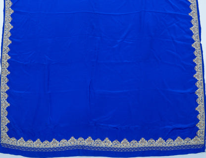 Sozni Embroidered Crepe Silk Saree – Kashmir’s Needlework Poetry in Silk