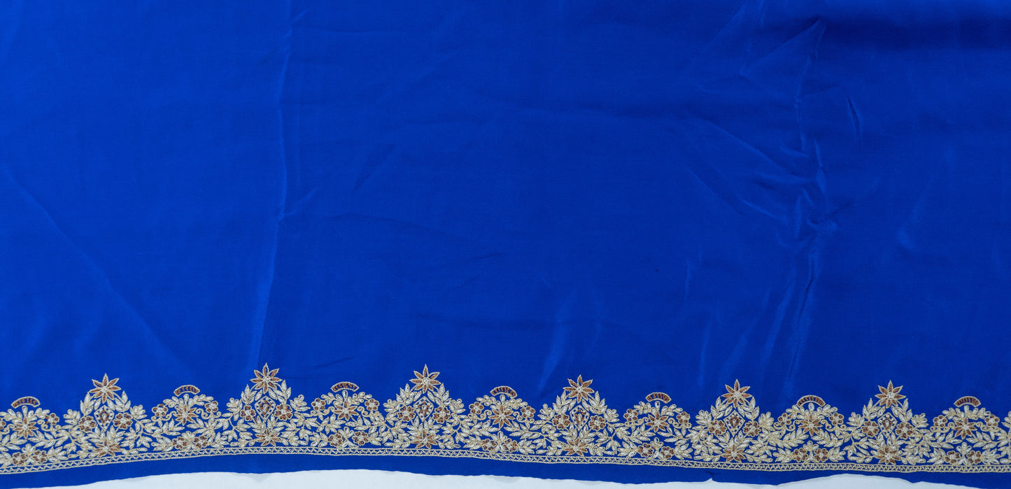 Sozni Embroidered Crepe Silk Saree – Kashmir’s Needlework Poetry in Silk