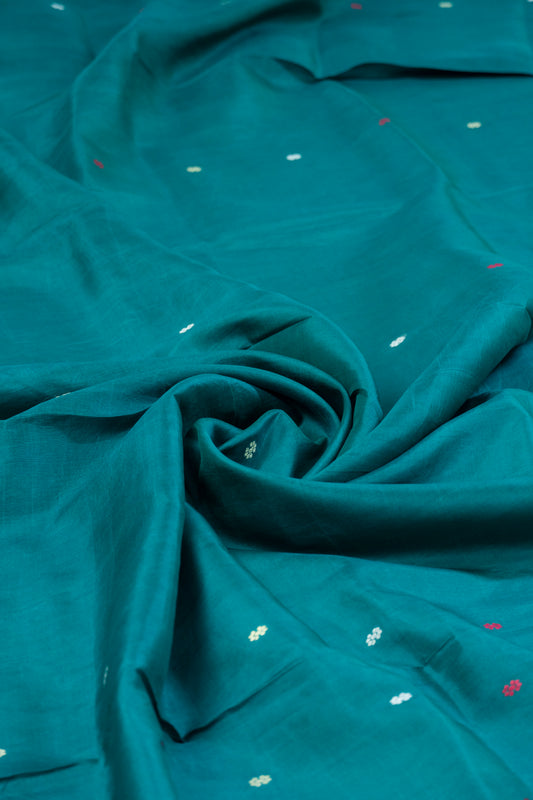 Green & Red Bomkai Silk Saree – Odisha’s Woven Fusion of Tradition and Art