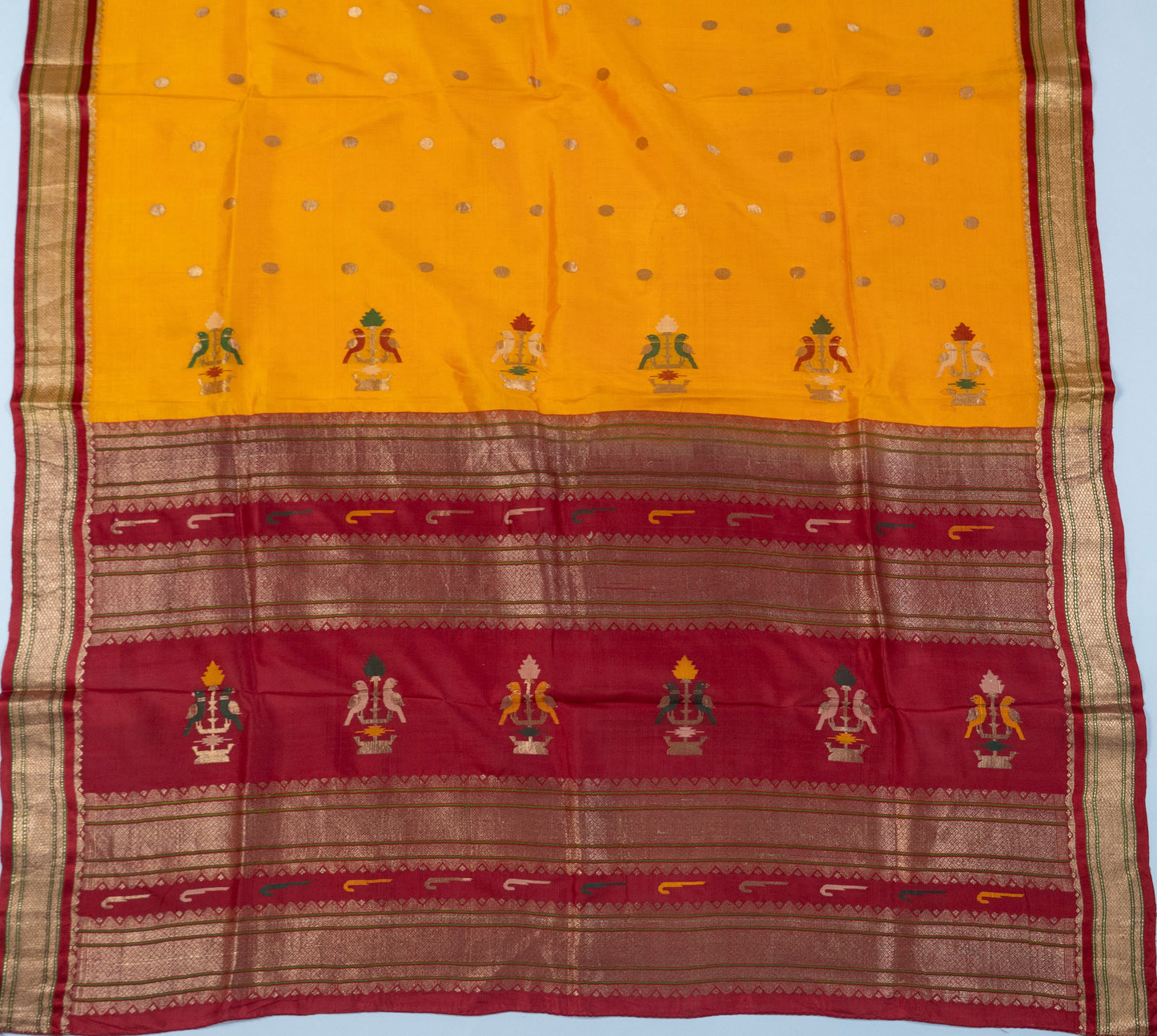 Surya~ Semi Paithani Pure Silk Saree – Maharashtra’s Royal Essence in a Contemporary Weave