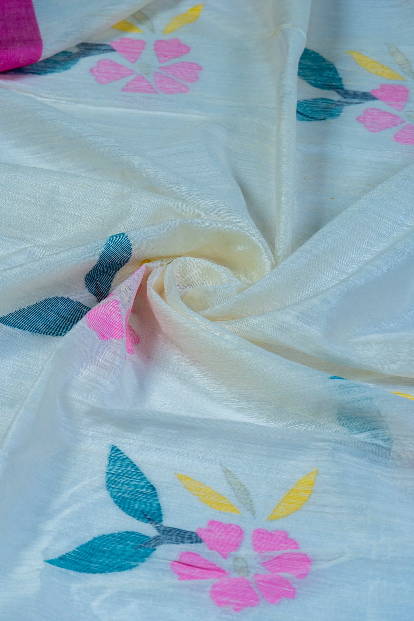 Kumudini~ Tussar & Muslin Silk Jamdani Saree – Bengal’s Loomed Poetry in Silk