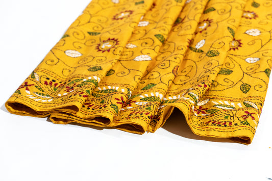 Shanta - Pure Bangalore Silk Kantha Saree