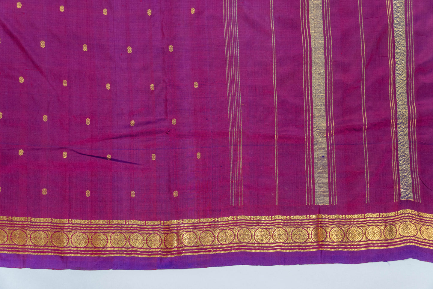 Janani - Purplish Pink Pure Silk Kanjeevaram Saree