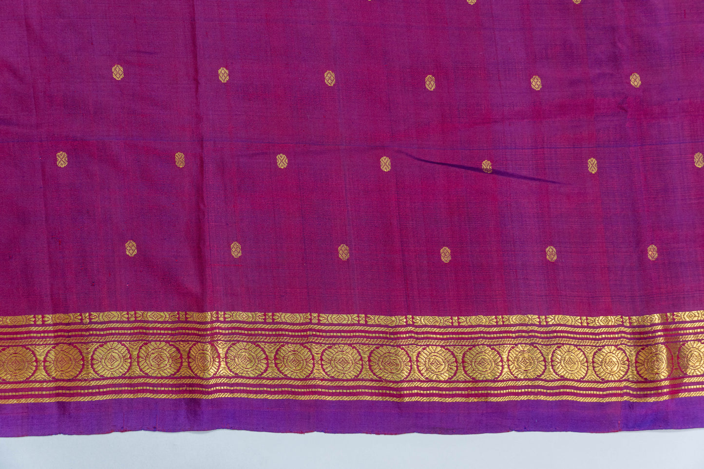 Janani - Purplish Pink Pure Silk Kanjeevaram Saree