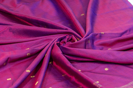 Janani - Purplish Pink Pure Silk Kanjeevaram Saree
