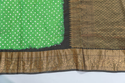 Mrinalini~ Unused Pure Silk Hand Bandhej Kanjeevaram Saree with Blouse Piece