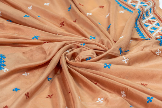 Tara - Kutchhi Hand Embroidery Pure Bangalore Silk Saree