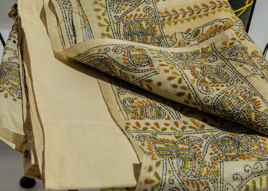 Sucharita - Pure Tussar Silk Kantha Saree