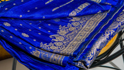 Moina - Royal Blue Banarsee Saree