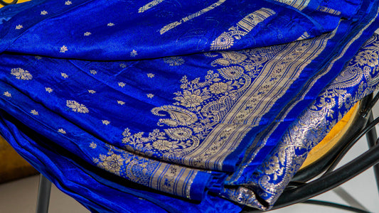 Moina - Royal Blue Banarsee Saree