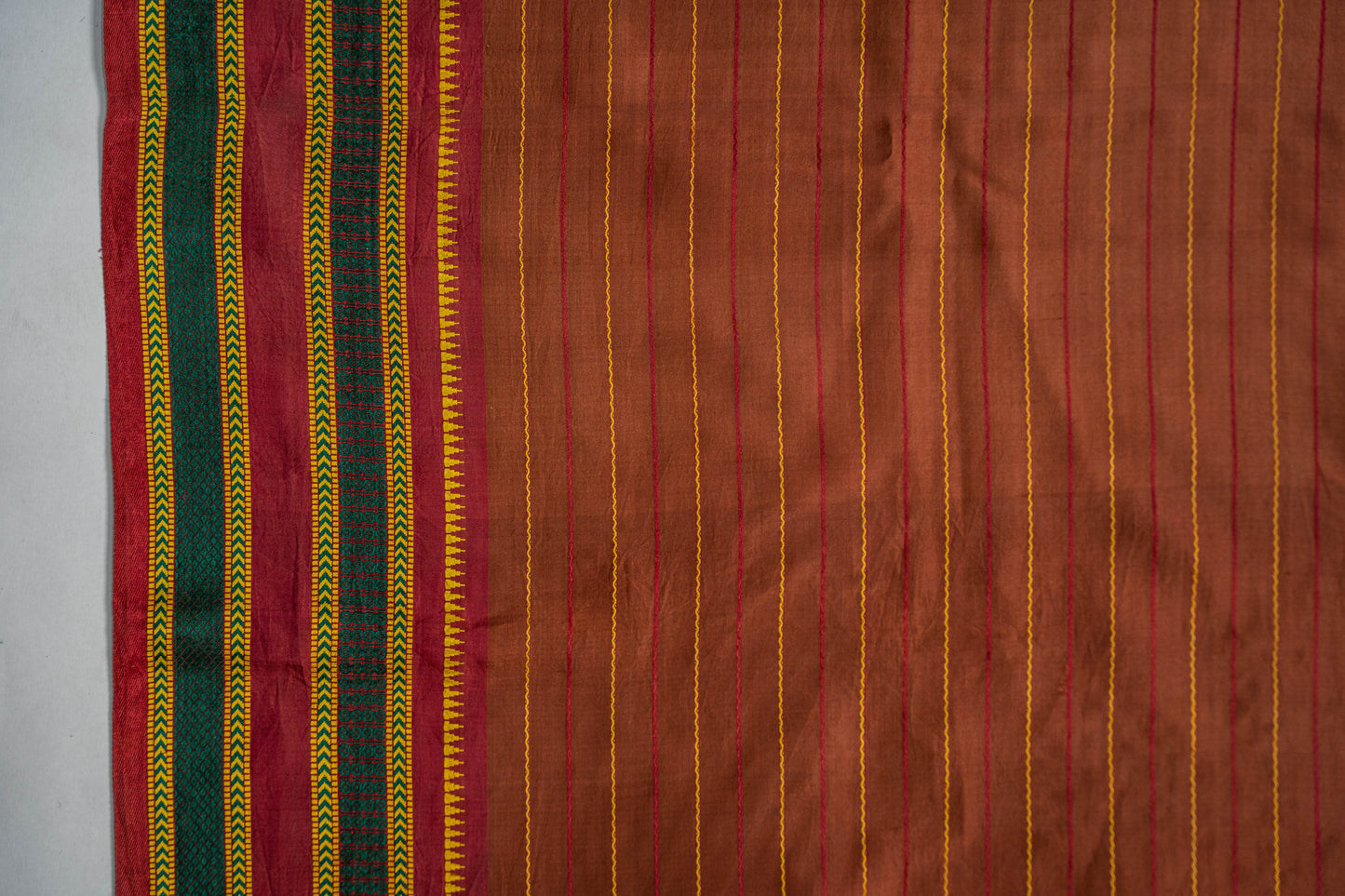 Trinetra - Ochre Veldhari Pure Silk Saree