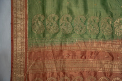 Bhagyalakshmi - Pista Peach Pure Silk Kanjeevaram Saree
