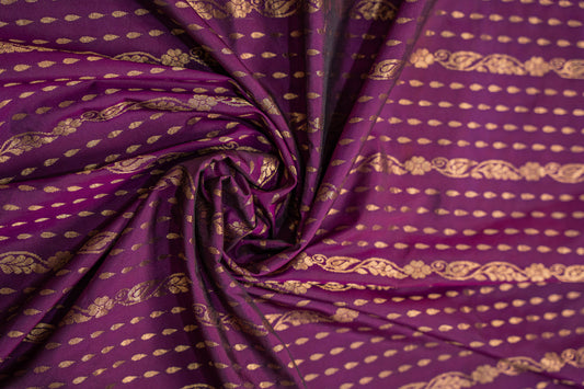 Vaidehi - Purplish Pink Pure Silk Kanjeevaram Saree