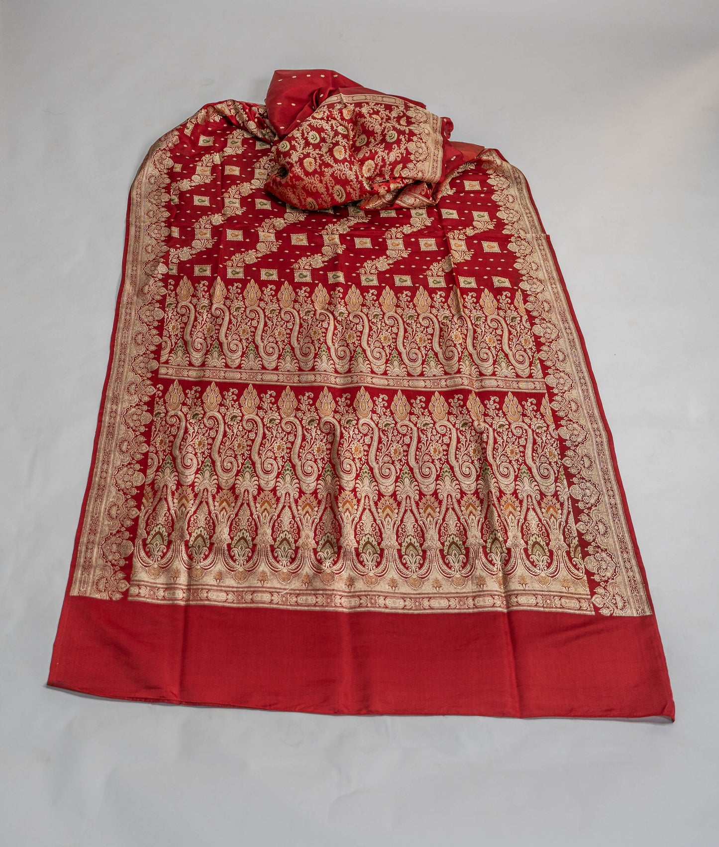 Savitri - Red Banarsee Saree