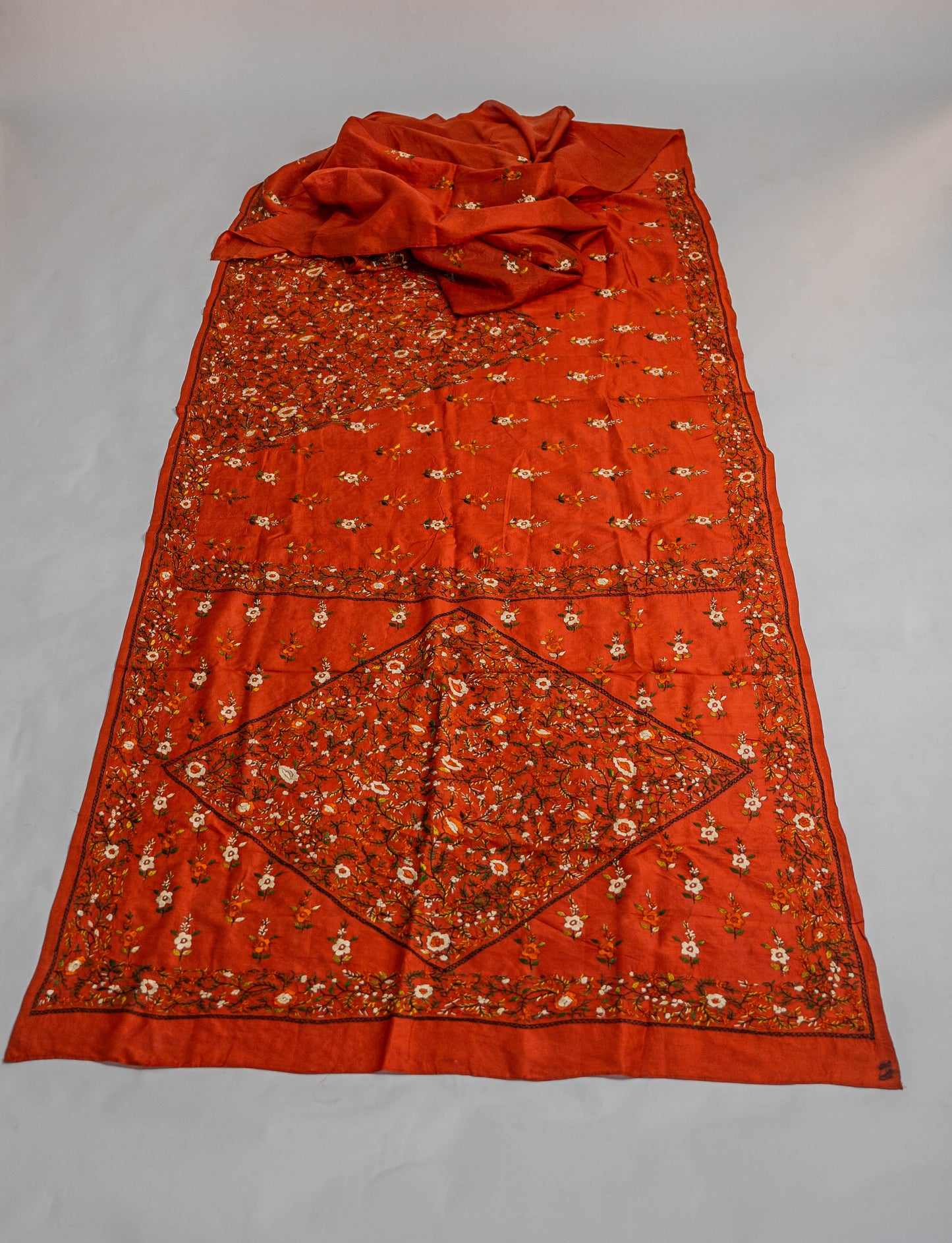 Anupama - Rust Hand Embroidered Saree