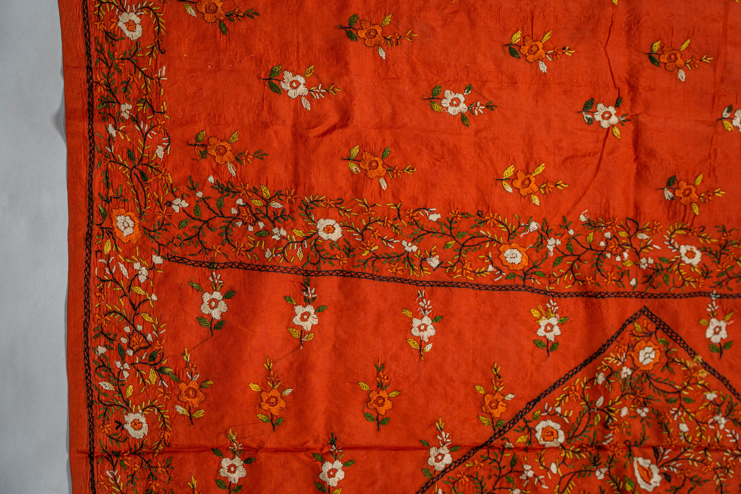 Anupama - Rust Hand Embroidered Saree