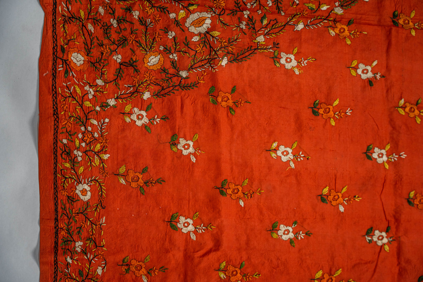 Anupama - Rust Hand Embroidered Saree