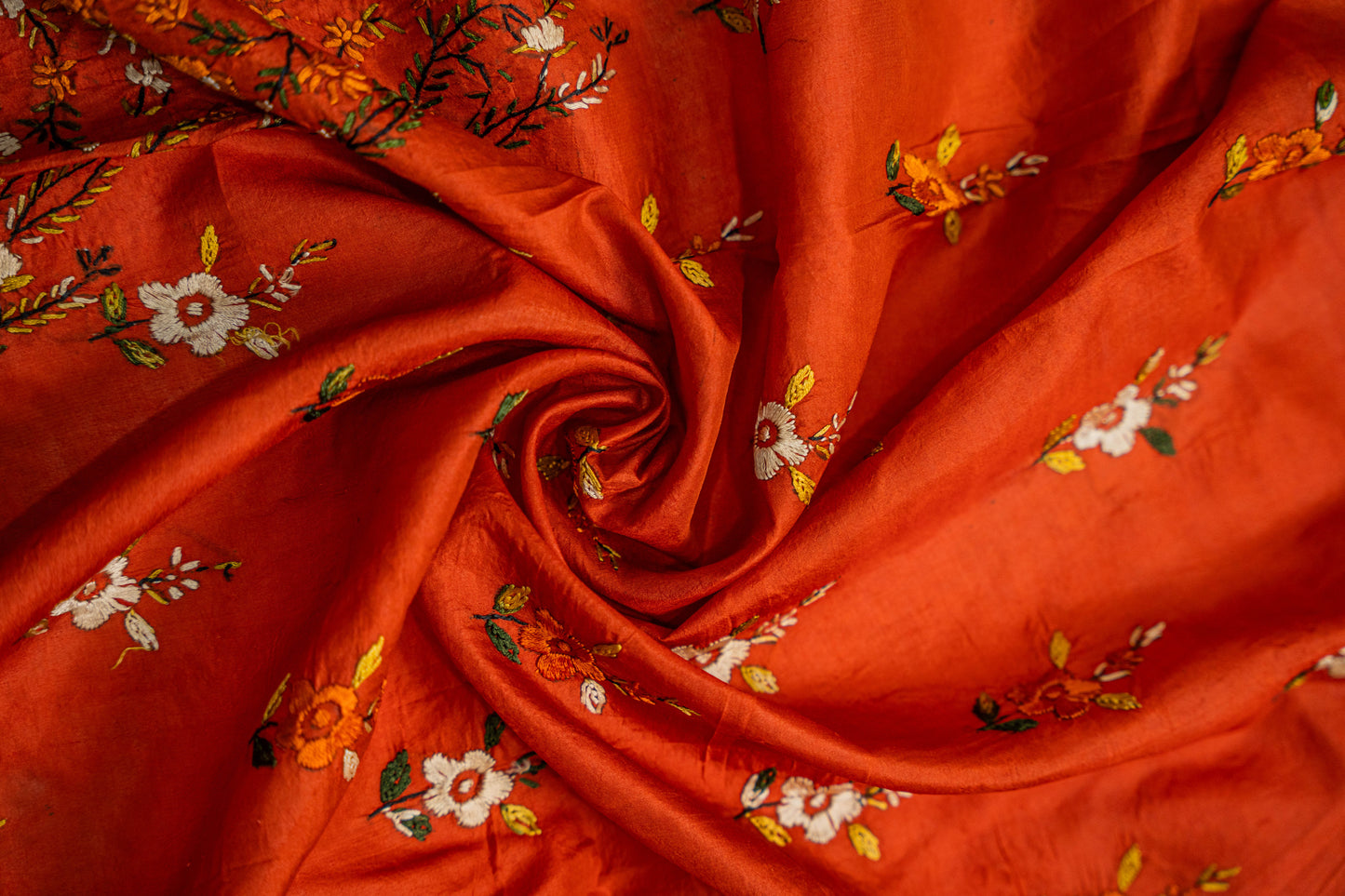 Anupama - Rust Hand Embroidered Saree