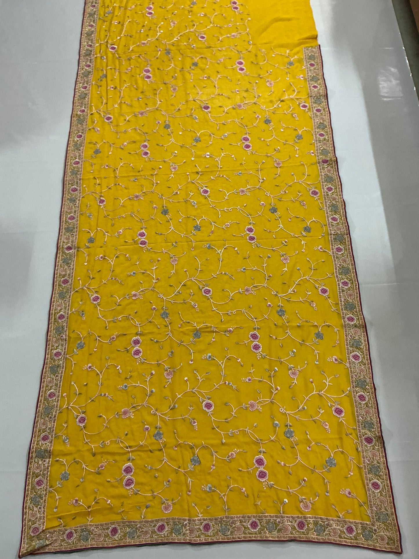 Pukhraj ~ Hand embroidered Parsi Gara Saree