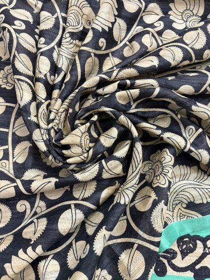 Mallika~Kalamkari Print Gheecha Tussar Silk Saree