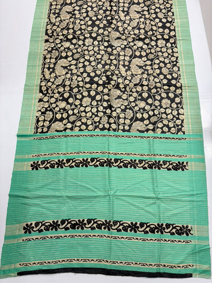 Mallika~Kalamkari Print Gheecha Tussar Silk Saree