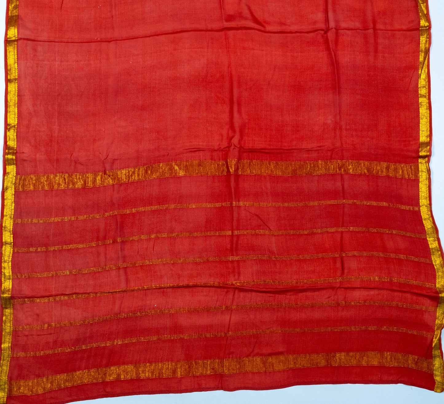 Rust-Coloured Pure Mysore Silk Saree - A Classic from Karnataka’s Looms