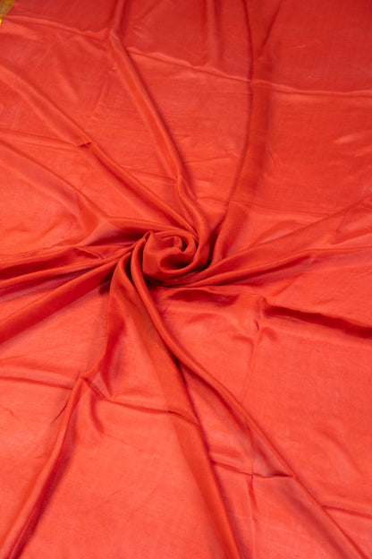 Rust-Coloured Pure Mysore Silk Saree - A Classic from Karnataka’s Looms