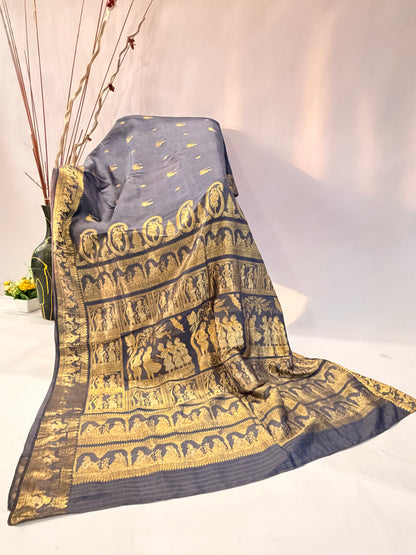 Meena~Swarnchari Saree Grey