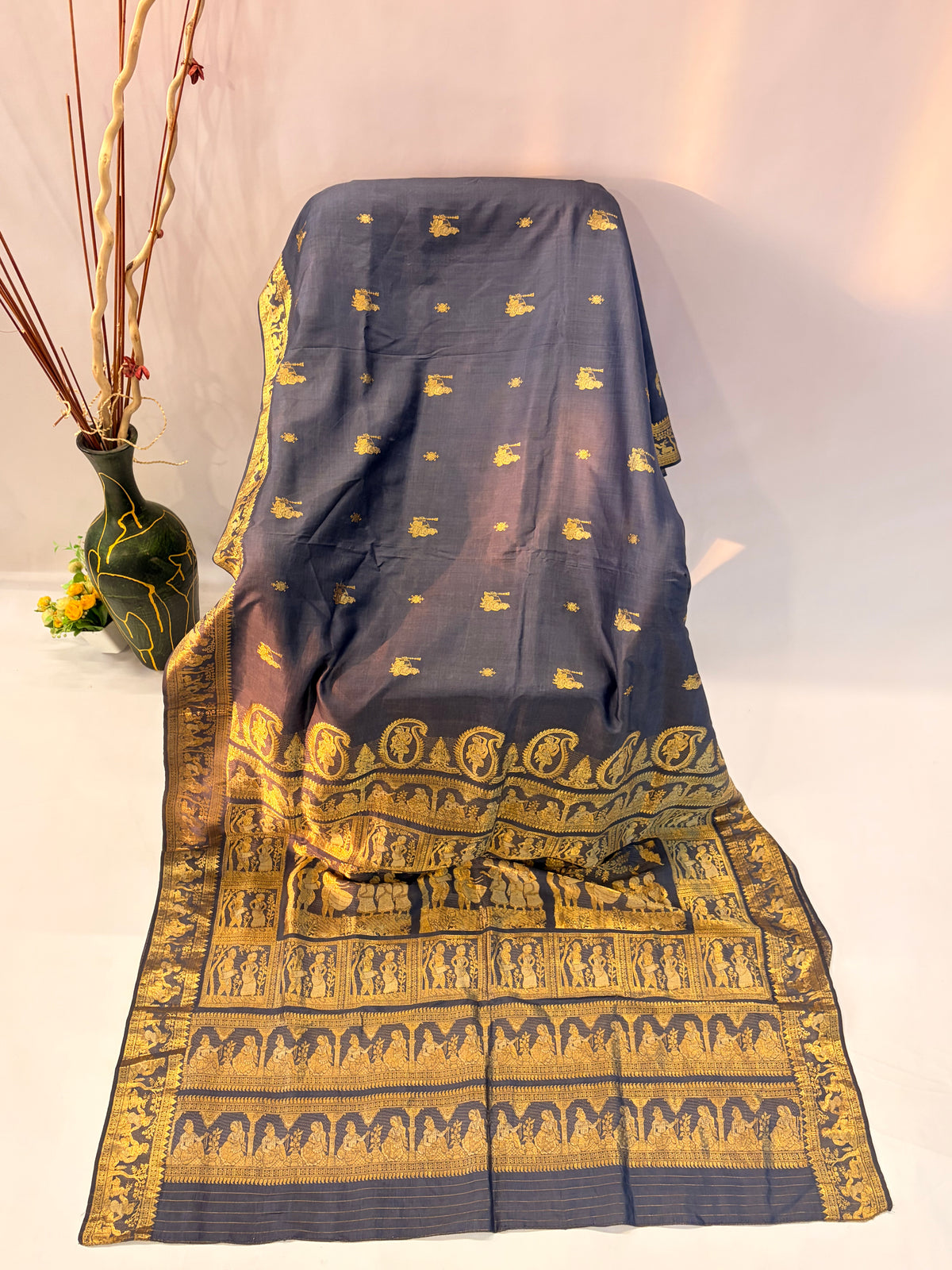 Meena~Swarnchari Saree Grey