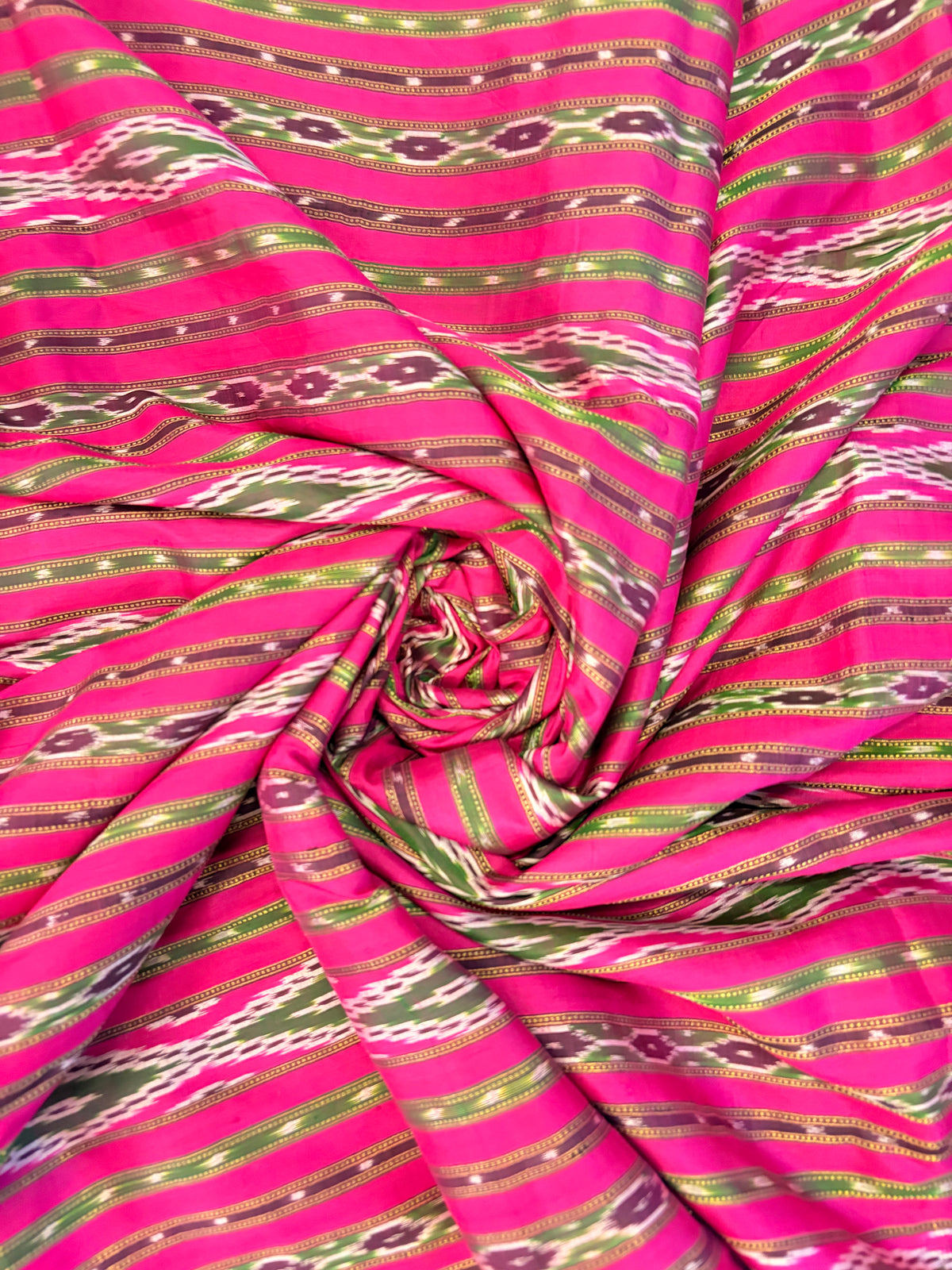Preeti~Pochampally saree Pink Green