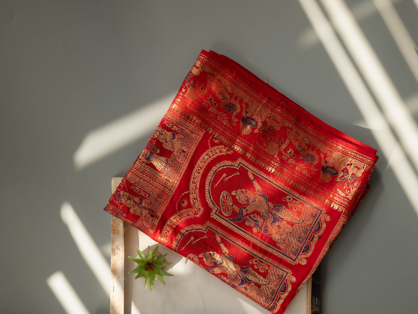 Anasuya - Red Pure Silk Swarnachari Saree