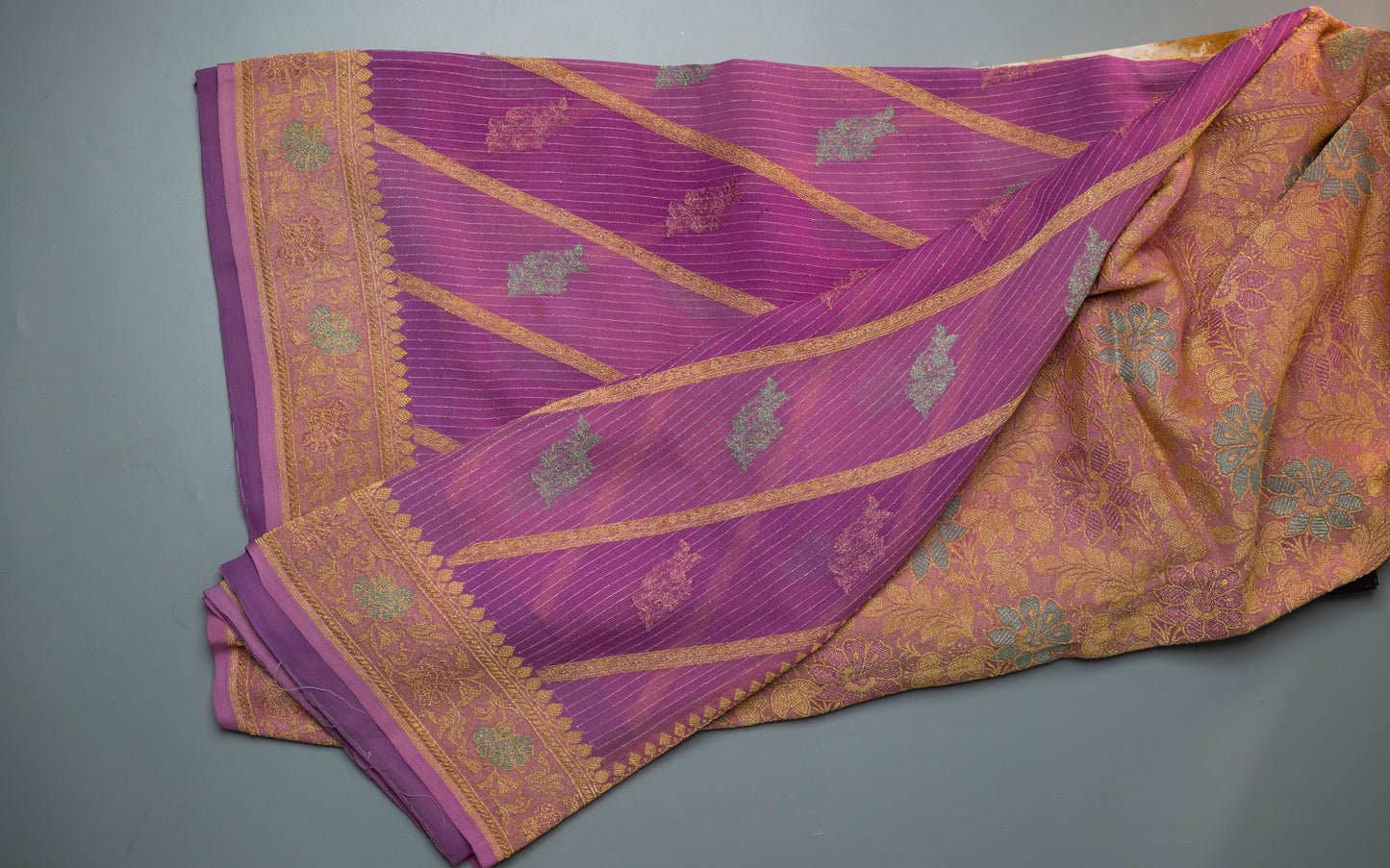 Dakshayani - Periwinkle Pink Khaddi Georgette Banarasee Saree
