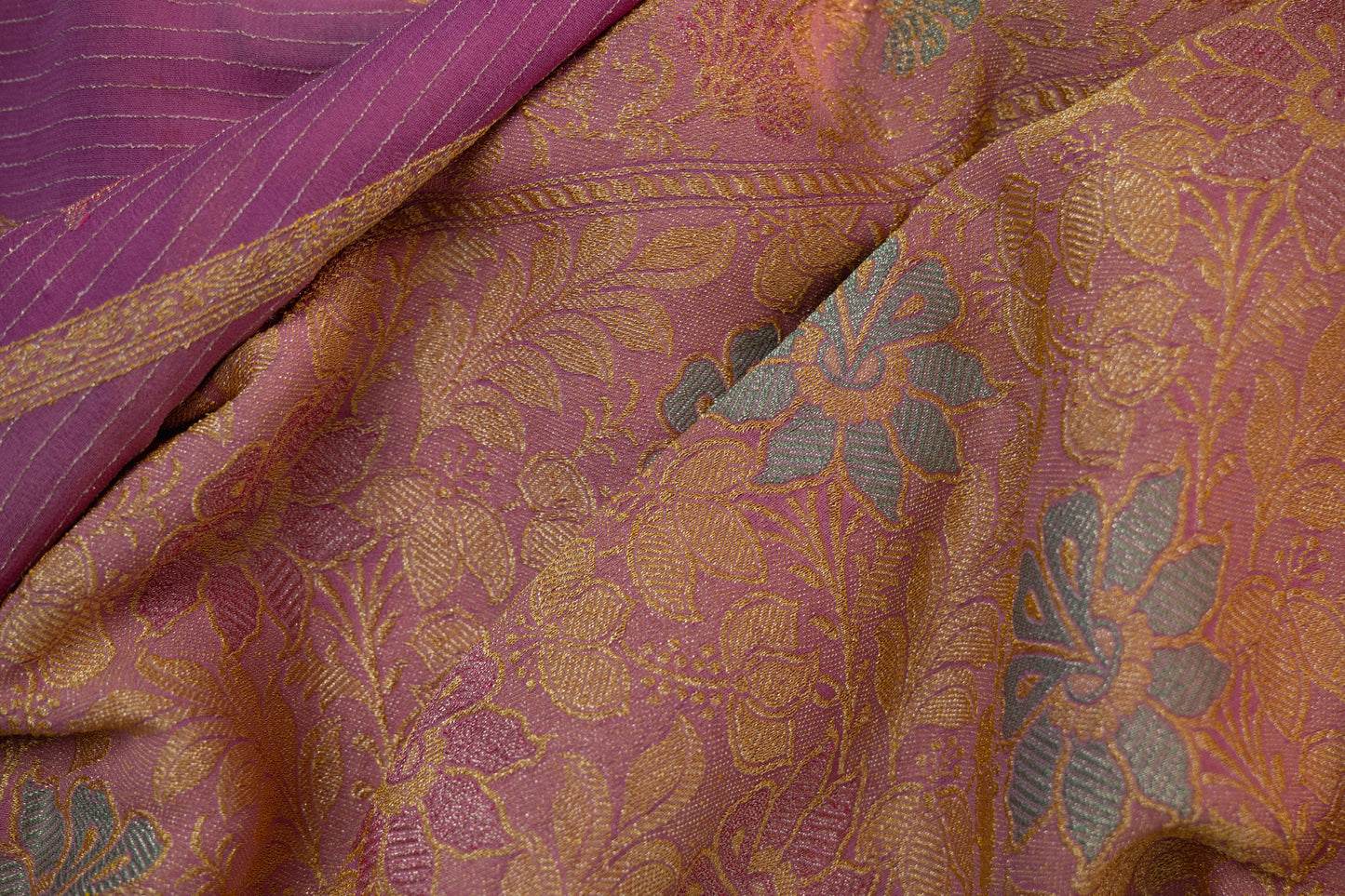 Dakshayani - Periwinkle Pink Khaddi Georgette Banarasee Saree