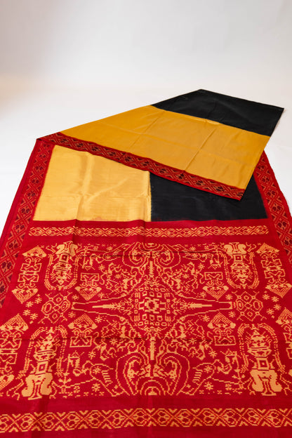 Chandamallika~ Pure Silk Single Ikat Saree in Monotone Shades – A Minimalist Masterpiece from India’s Looms