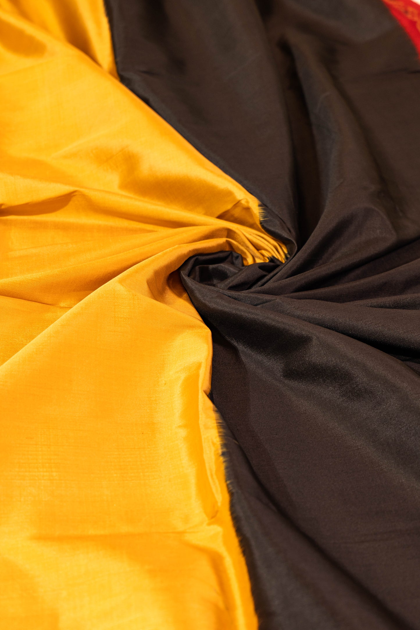 Chandamallika~ Pure Silk Single Ikat Saree in Monotone Shades – A Minimalist Masterpiece from India’s Looms