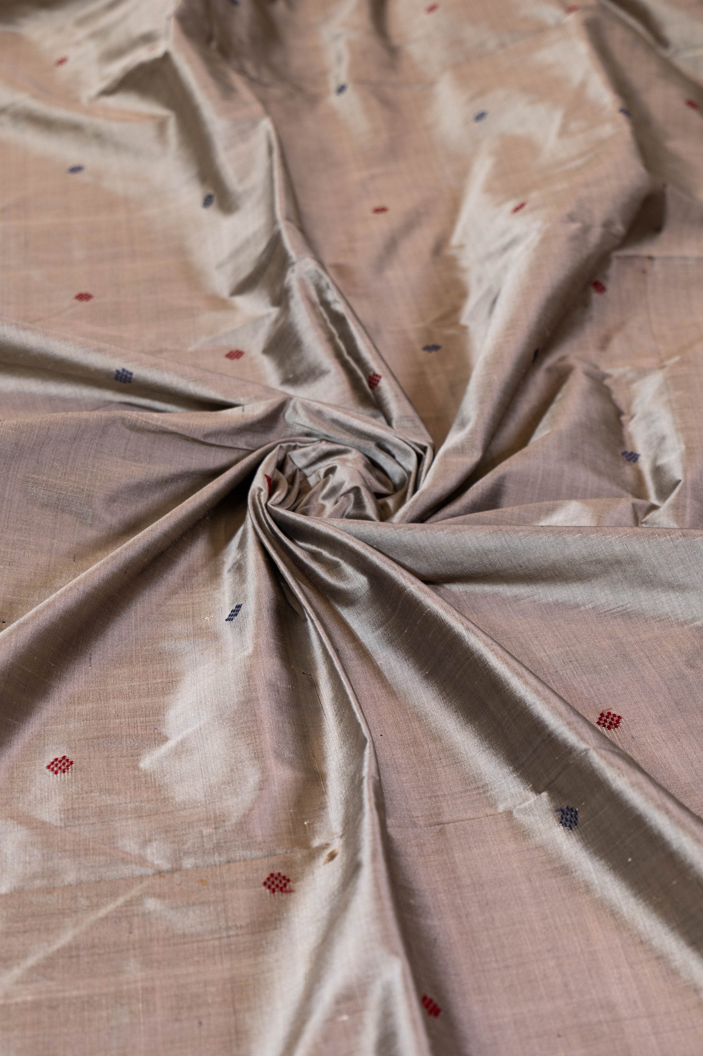 Guletura~ Steel Grey Pure Silk Saree with Elaborate Woven Palla – A Handloom Treasure from Odisha