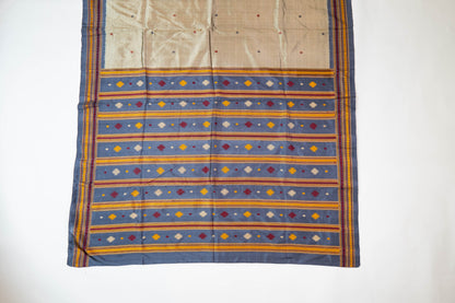 Guletura~ Steel Grey Pure Silk Saree with Elaborate Woven Palla – A Handloom Treasure from Odisha