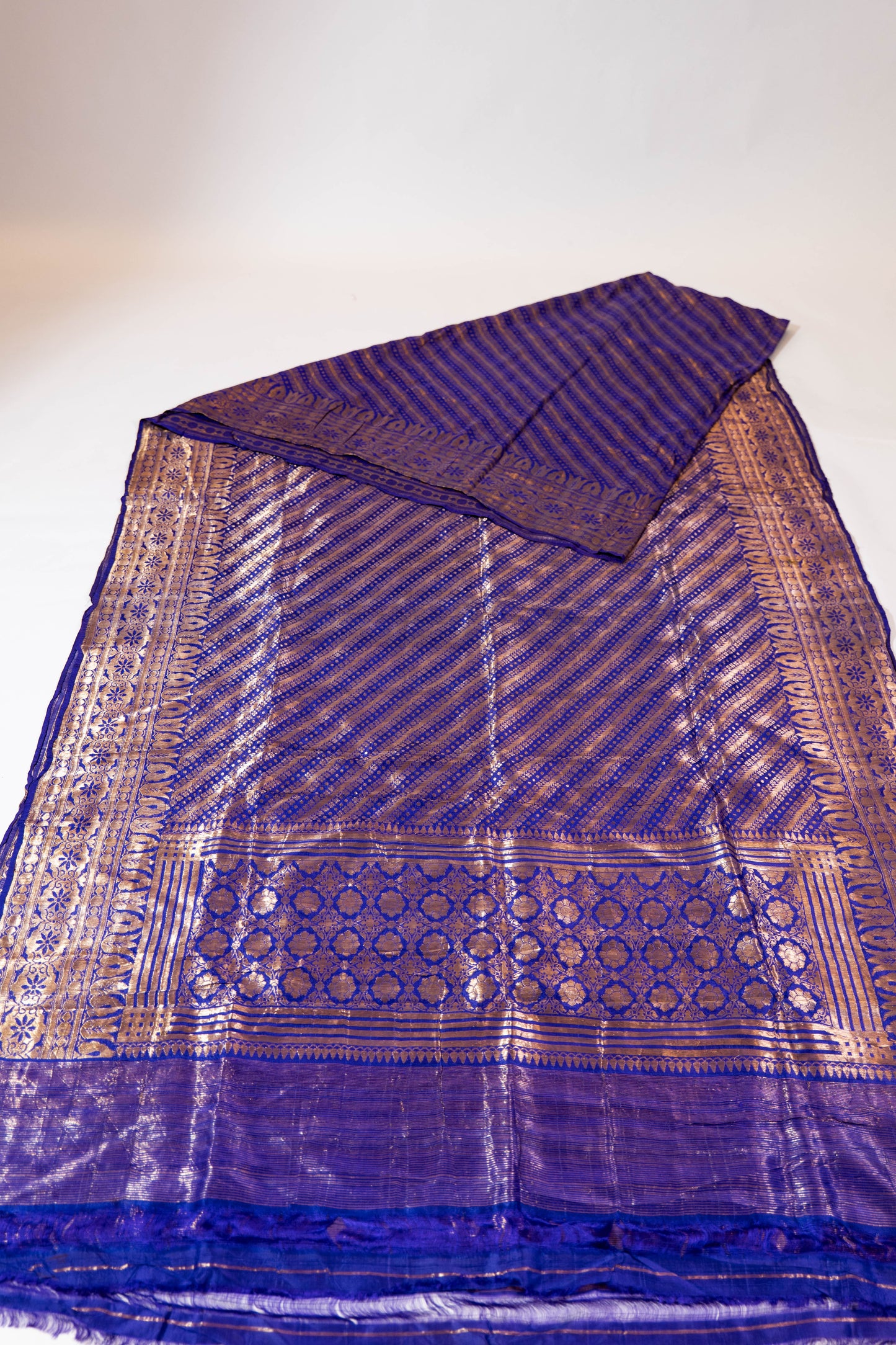 Kaaktundi~ Dark Purple Kora Organza Banarasi Saree – Sheer Elegance from Varanasi’s Looms